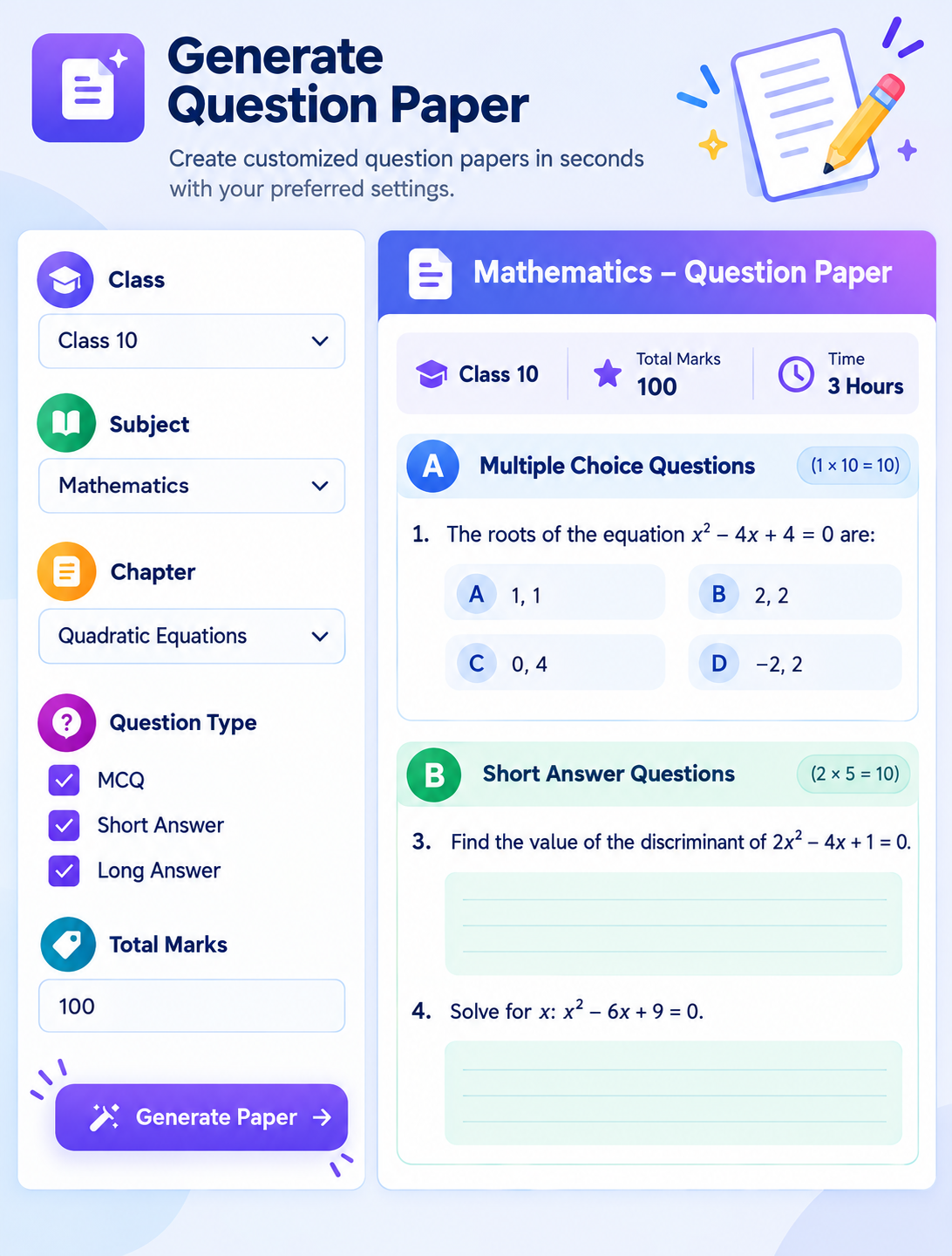 AI Question Paper Generator