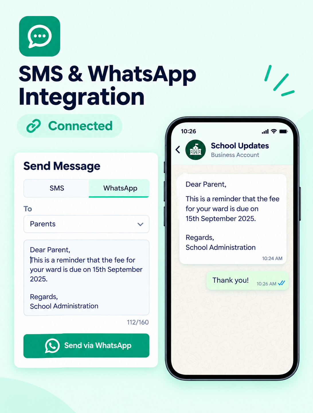 SMS and WhatsApp Integration